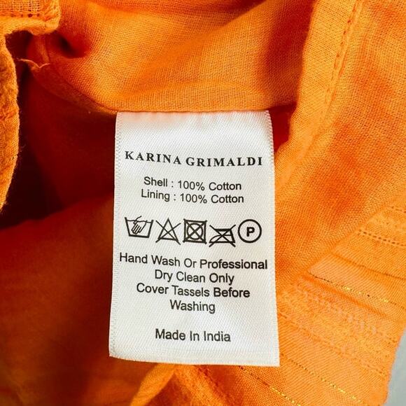 Karina Grimaldi Raffa Metallic Mini Dress – Orange – Size XS - Picture 7 of 7